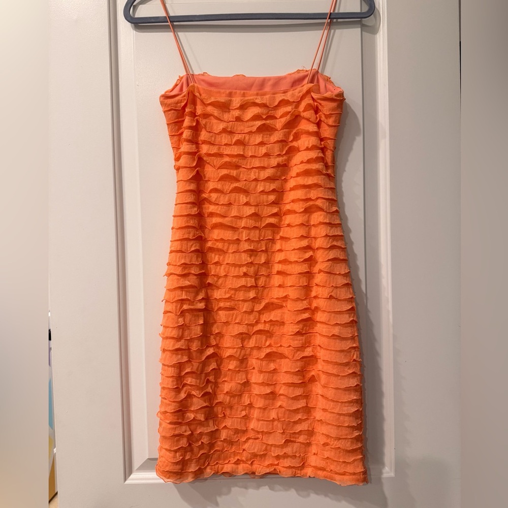 Orange Ruffled Dress - Picture 2 of 3